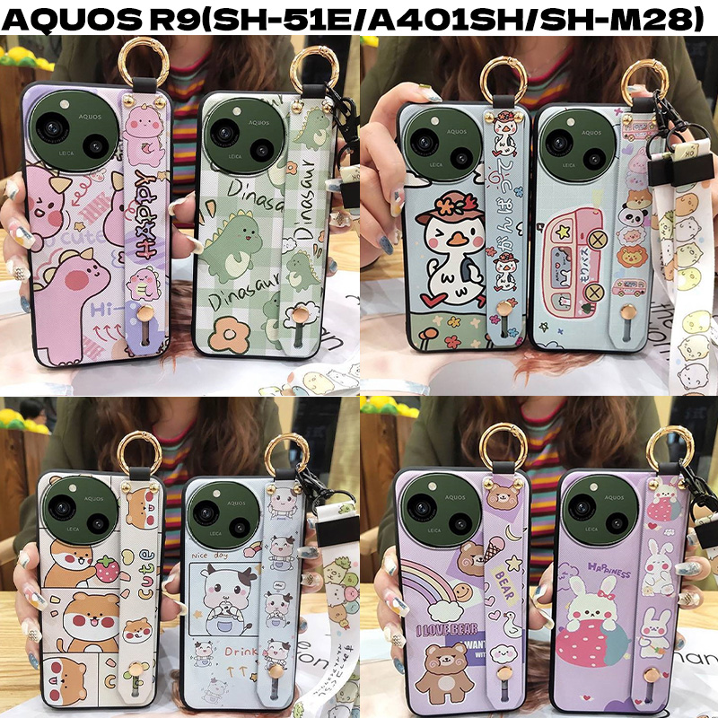 AQUOS R9 TPU かわいい キャラクター カートゥン ケース