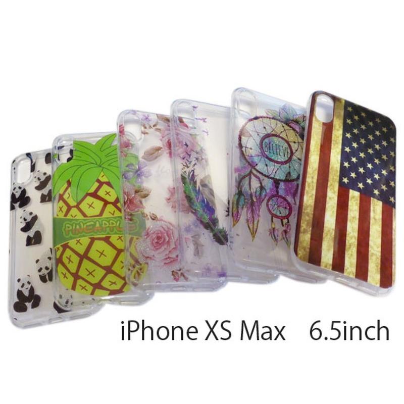 iPhone XS Max 光沢ソフトTPU プリント 絵柄 アート ケース