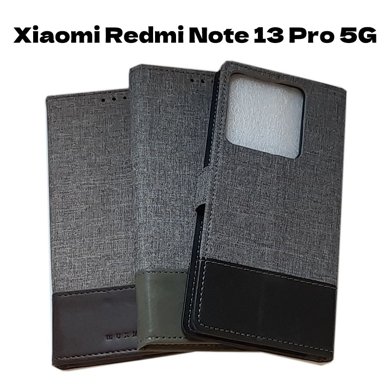 Redmi Note 13 Pro 5G キャンバス＆フェイクレザー 無地 ケース